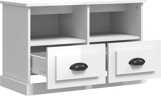 vidaXL TV-Ständer Glas Weiß M80xT35xH50cm