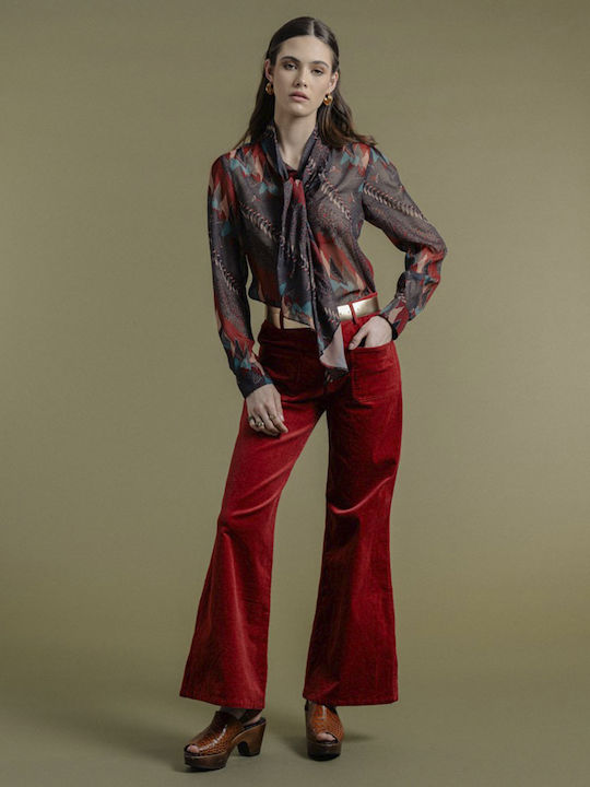Women's Fabric Trousers Teracotta