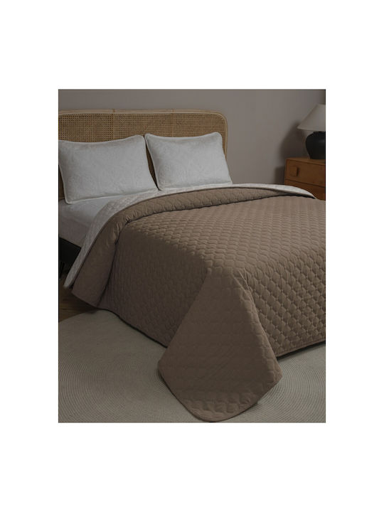 Adam Home Mistral Σετ Κουβερλί Υπέρδιπλο Microfiber Καφέ 220x240cm 3τμχ