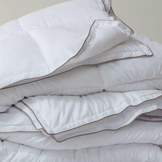 Melinen Duvet Queen with Microfiber Filling 220x240cm Stripes Basics White 200 GSMGsm 9 togs Togs
