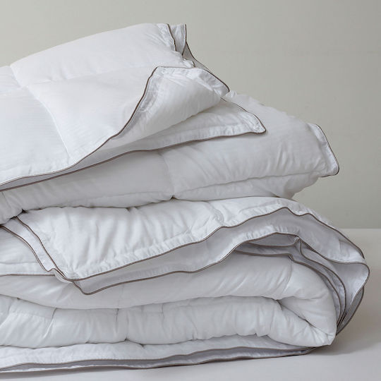 Melinen Duvet Queen with Microfiber Filling 220x240cm Stripes Basics White 200 GSMGsm 9 togs Togs