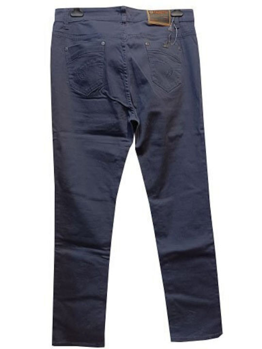 Luciano Faketti Pants elastic cotton 97% lycra 3% blue