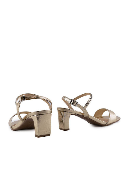 Sandalen mit Strass Gold
