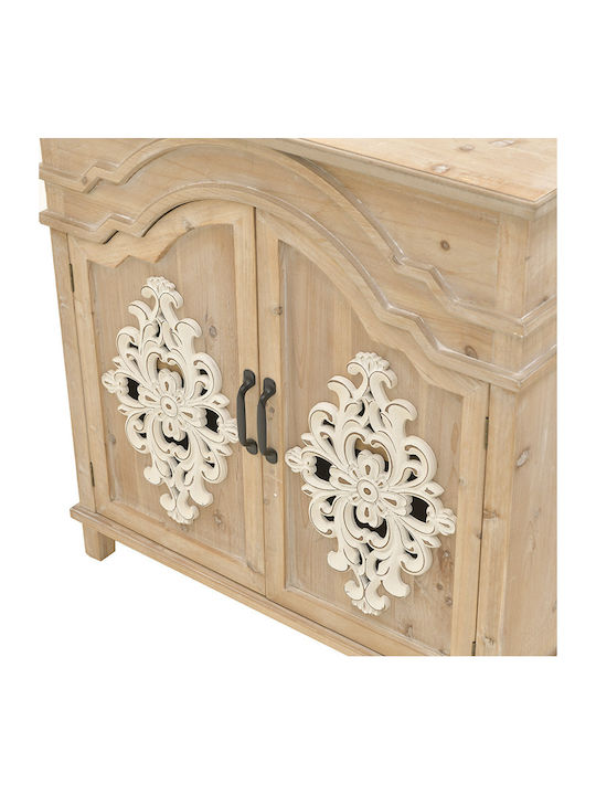 Sideboard made of Solid Wood Natural / White 80x39x82cm
