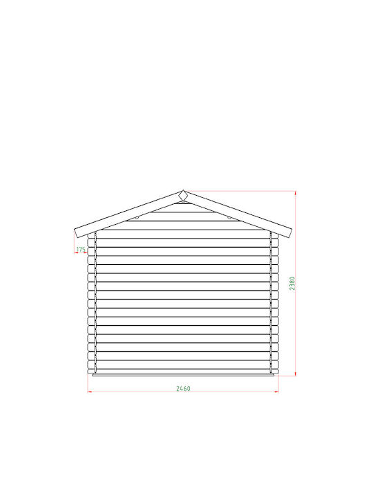 Hölzernes Gartenhaus M1.96xB2.46xH2.38m