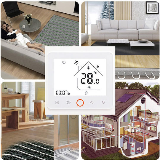 BHT-002-GBLW Smart Digital Thermostat with Touch Screen και Wi-Fi