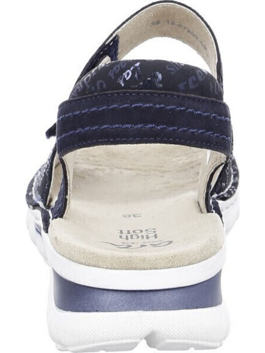 Anatomic Women's Leather Platform Shoes Navy Blue