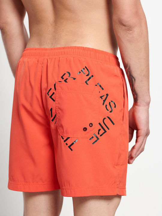 Men's Swimwear Shorts Orange with Patterns