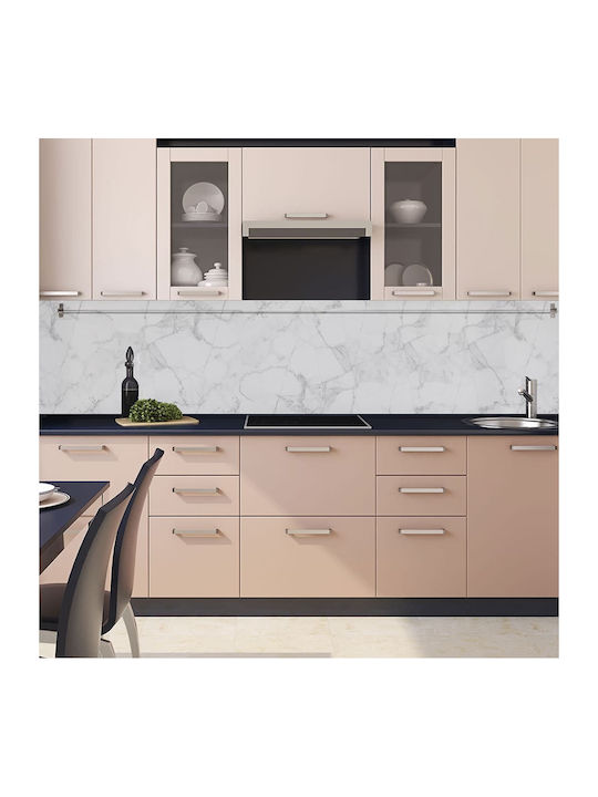 Decorative Sticker Wall White Marble XL Kitchen / Bathroom 1pcs 240x60cm Ango