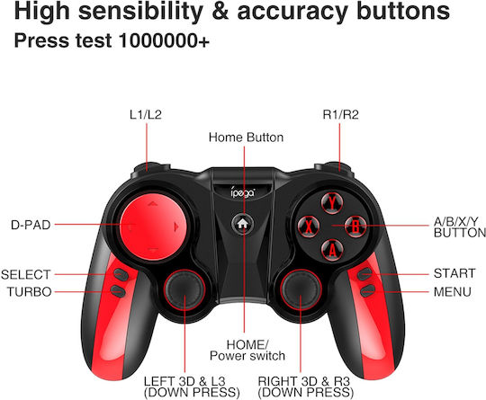 iPega 9089 Pirate Wireless Gamepad for Android / PC / PS3 Red