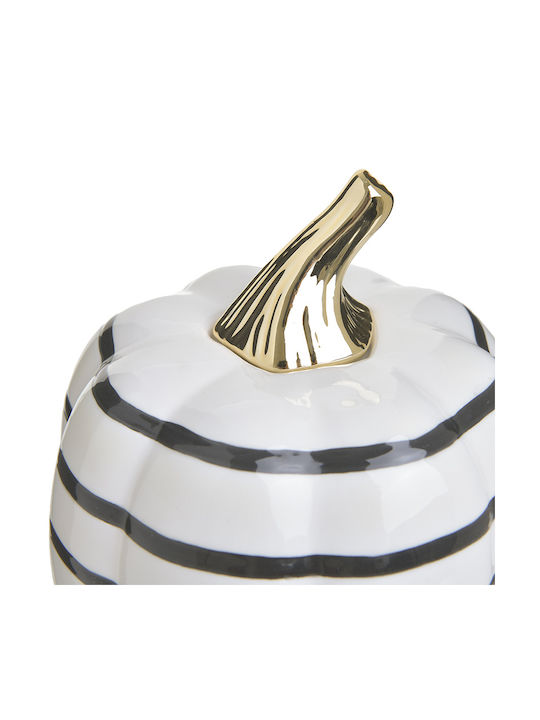 Inart Decorative Pumpkin made of Ceramic Material Black and white/gold 15x15x16cm 1pcs