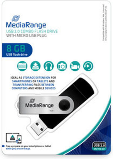 MediaRange 8GB USB 2.0 Stick Μαύρο