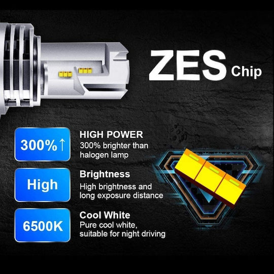 Lamps Car H4 LED 6500K Cold White 12V 50W 2pcs