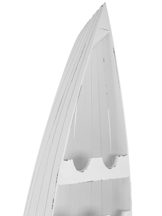HomeMarkt Freistehend Flaschenhalter Hölzernes für 25 Flaschen Weiß 56x42x200εκ.
