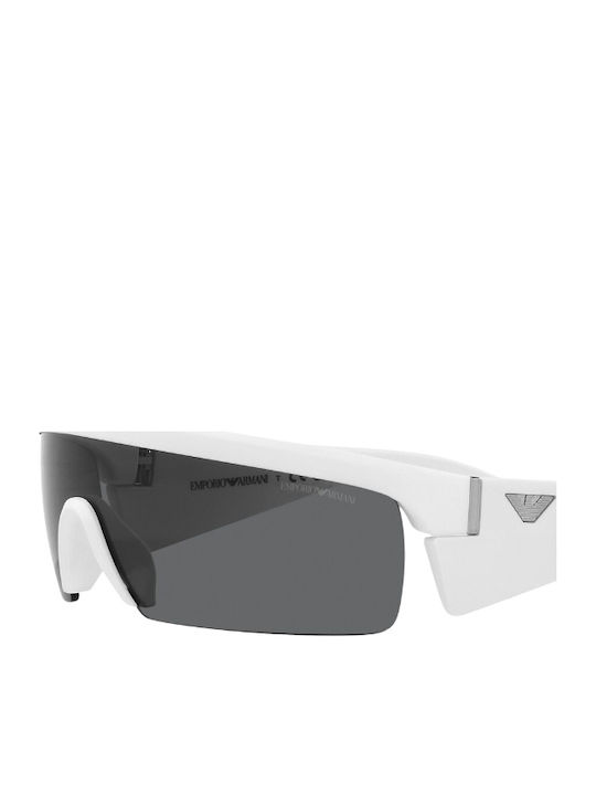 Emporio Armani Men's Sunglasses with White Plastic Frame and Gray Lens EA4204U 534487