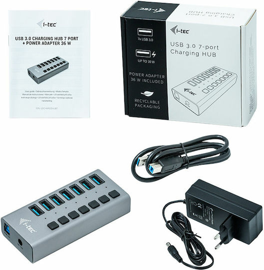 i-tec USB-Hub 7 Anschlüsse USB 3.0 mit USB-A Anschluss