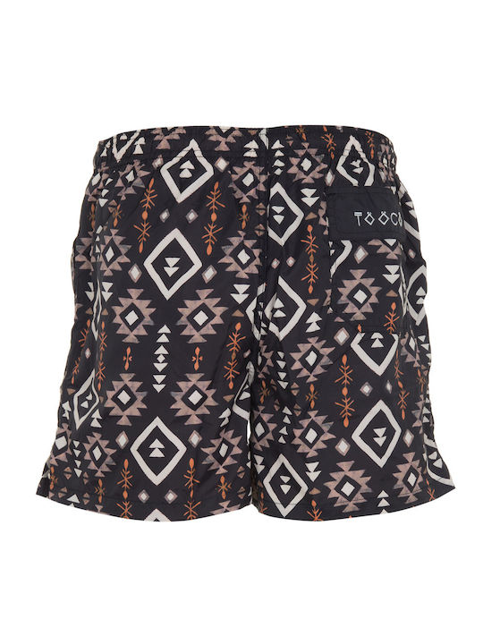 Tooco Uxmal 592 Men's Swimwear Shorts Black with Patterns