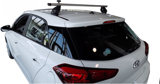 Menabo Aluminum Car Roof Bars AL1 - 3360MB 112cm for Hyundai i20 5D 2014-2020 Set with Roof Rack Legs Silver