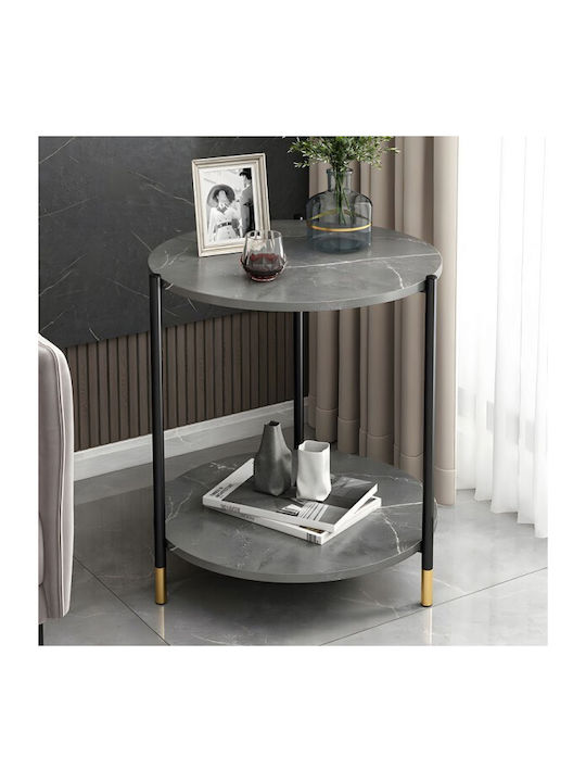 Round Side Table Rhythm Wooden Gray L48xW48xH60cm.