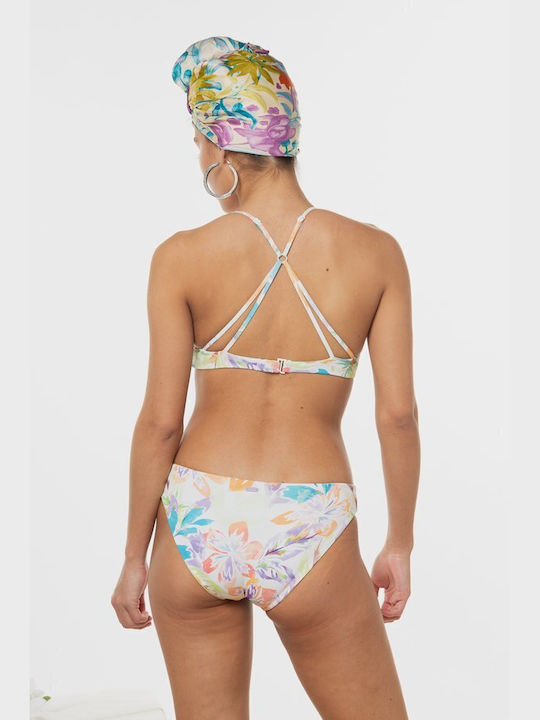 Roxy Retro Revo Bikini Τριγωνάκι με Ενίσχυση Floral Λευκό