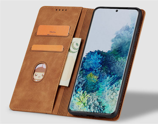 Bodycell Leather Wallet Δερματίνης Καφέ (Xiaomi Note 12 5G)