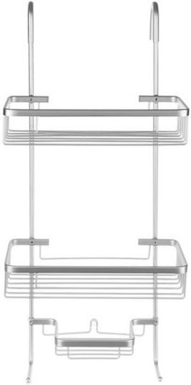 Malatec 000 Wall Mounted Bathroom Shelf Metallic with 3 Shelves 28.5x14x63cm Silver