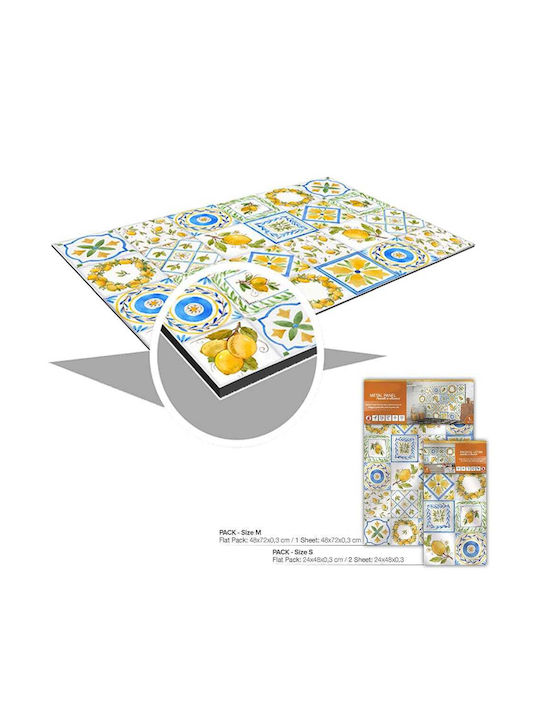 3D Πάνελ Τοίχου με Κόλλα Blue Azulejos Μπλε 72x48εκ.