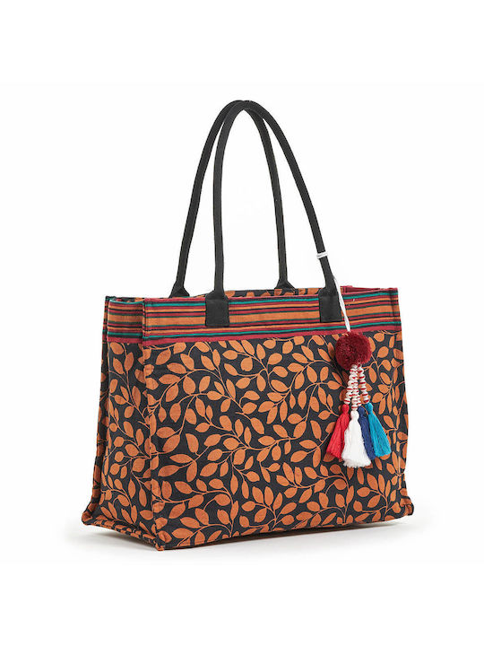 Verde Fabric Beach Bag Brown