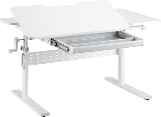 Kids Desk White 100x60x54-76cm