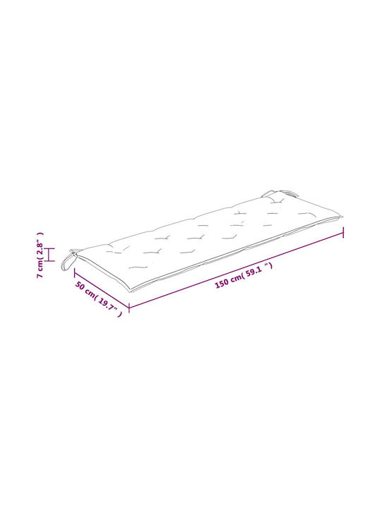 vidaXL Waterproof Bench Cushion for Garden Bench Anthracite 150x50cm