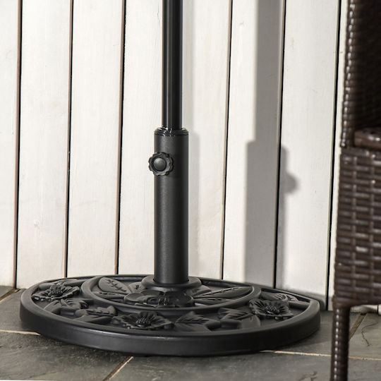 Outsunny Βάση Ομπρέλας Μεταλλική Μαύρη