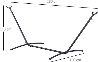 Outsunny Hammock Stand Black 280x120x110cm