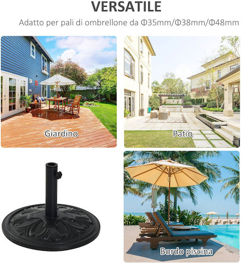 Outsunny Βάση Ομπρέλας Πλαστική Μαύρη