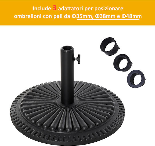 Outsunny Schirmständer aus Kunststoff in Schwarz Farbe