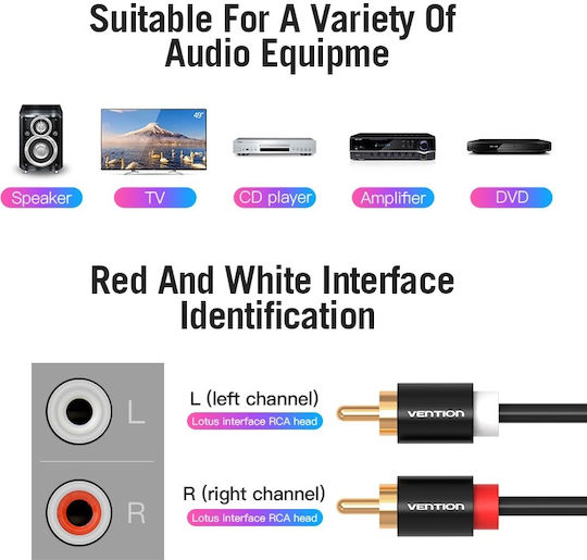 Vention 3m 2x RCA male Cable (VAB-R06-B300)