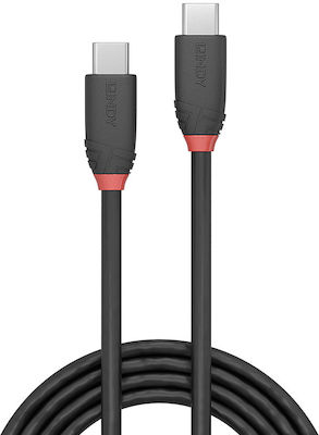 Lindy USB 3.2 Cable USB-C male - USB-C male Μαύρο 0.5m (36905)