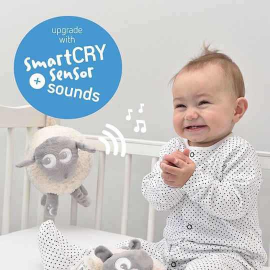 Sweet Dreamers Jucărie de Somn Ewan Sheep Deluxe Beige din Țesătură cu Sunete Albe, Lumină și Senzor de Plâns pentru 0++ Luni