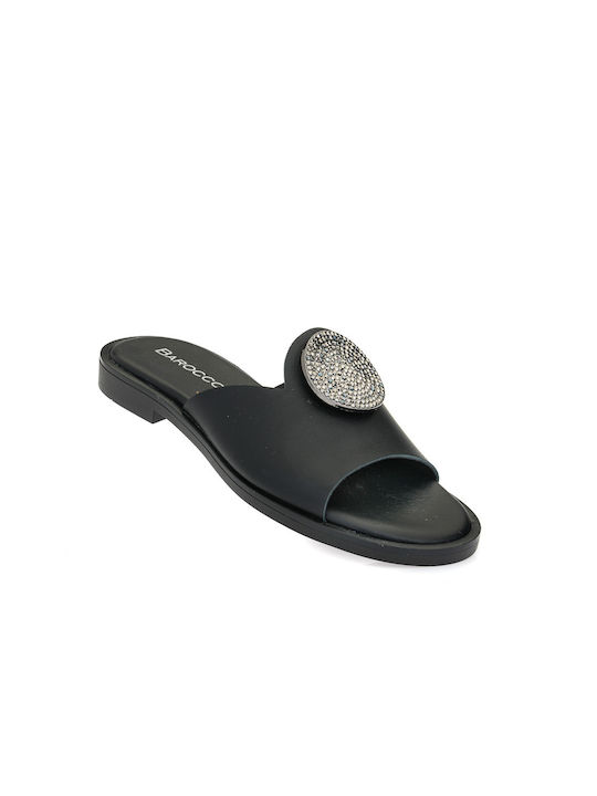 Barocco Women's Flat Sandals in Black Color