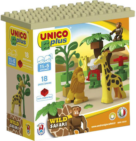 Androni Giocattoli Bausteine Unico Plus Savannentiere für 1,5–5 Jahre Jahre 18Stück