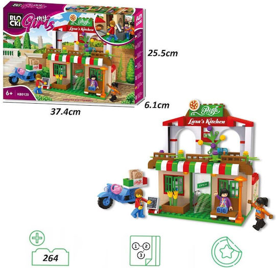Blocki Building Blocks Pizzaria for 6+ Years 263 Pieces