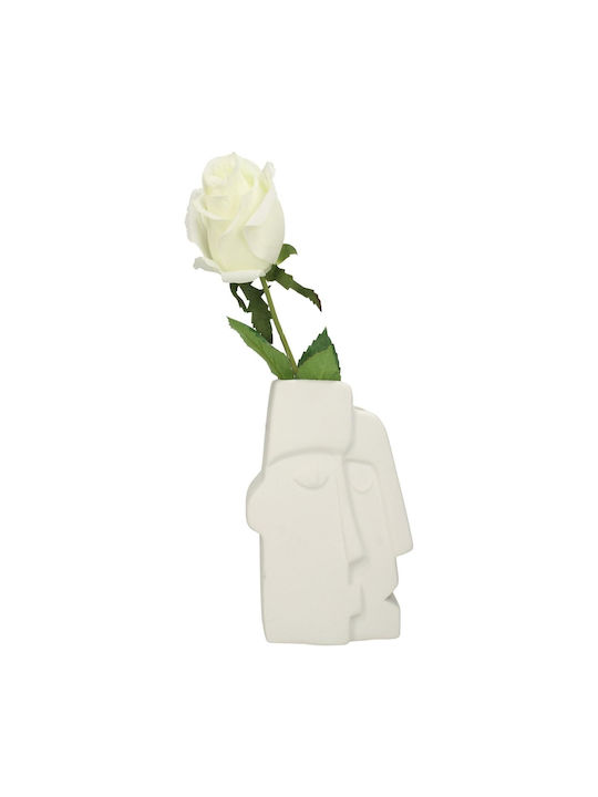 ArteLibre Decorative Vase White 13.5x8.5x15.3cm