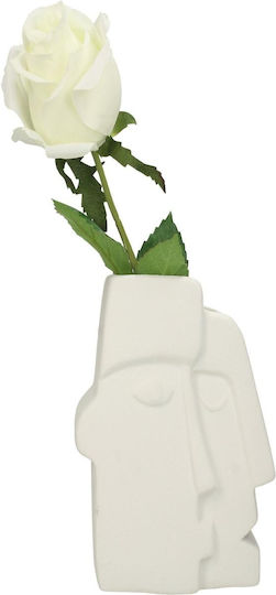 ArteLibre Vază Decorativă Ceramică Alb 13.5x8.5x15.3cm 1buc