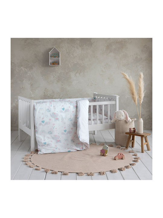Nima Little Love Βρεφικό Κουβερλί Βαμβακερό Λευκό 100x140cm