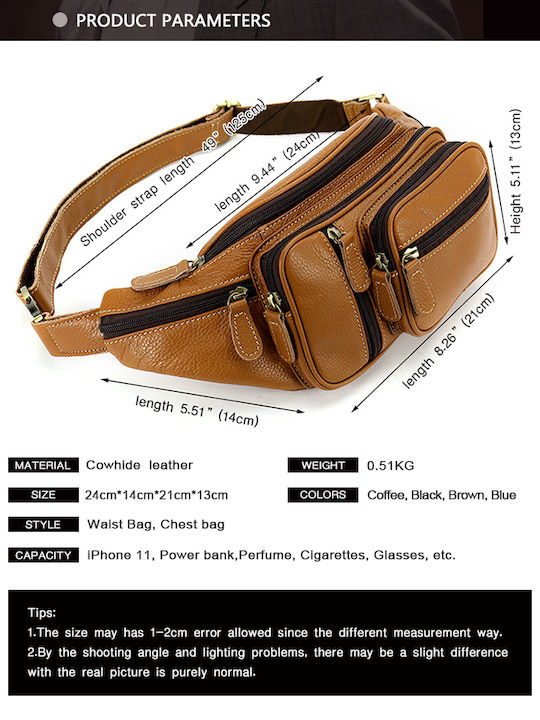 Herren Bum Bag Taille Braun