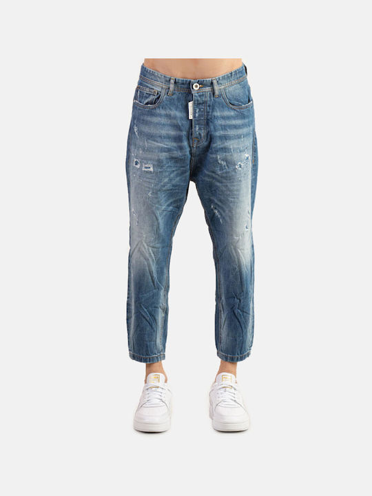 Dan Herren Jeanshose Elastische mit Lose Gerade Anwendung Blau