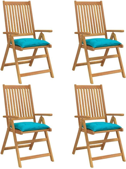 vidaXL Garden Chair Cushion Green 4 Pieces 40x40cm