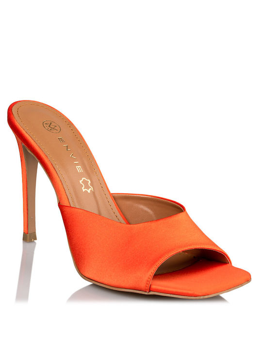 Envie Shoes Thin Heel Mules Orange