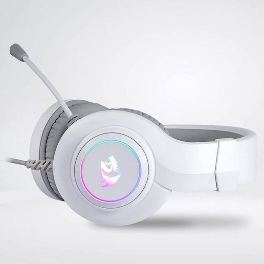 Redragon H260 Hylas Over Ear Gaming Headset με σύνδεση 2x3.5mm / USB Λευκό