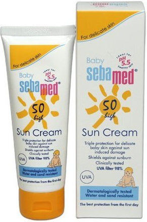 Sebamed Baby Sun Cream SPF50 Waterproof Infant Sunscreen Emulsion for Face & Body 75ml