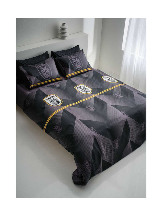 Vesta Home Sheet Set King Cotton Paok Black 240x260cm 4pcs